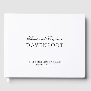 Elegant Vintage Romantic Black and White Wedding Guest Book