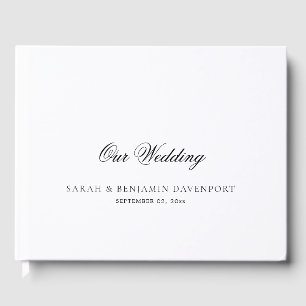 Elegant Vintage Romantic Black and White Wedding Guest Book