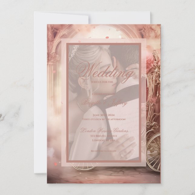 Elegant vintage romantic Wedding  Invitation (Front)