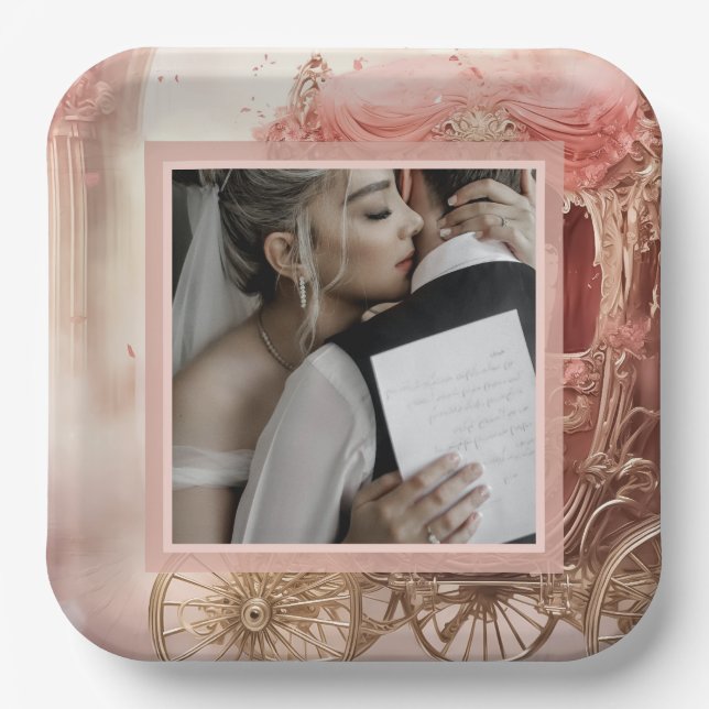Elegant vintage romantic Wedding  Paper Plate (Front)