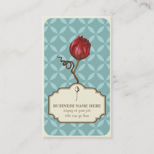 Elegant vintage rose customizable business card (Front)