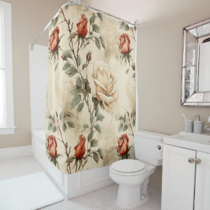 Elegant Vintage Rose Flower Beige Floral Design