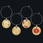 Elegant Vintage Rose Gold Personalized Wine Charm<br><div class="desc">Give your bridesmaids a little bit of the special celebration they shared with you to take home with these gorgeous wine charms. Colourful antique garden roses on ombre gold continue the vintage garden theme. Decorate them with vintage heirloom roses, Your bridesmaid 's individual initials, happily ever after and. more. Customize...</div>