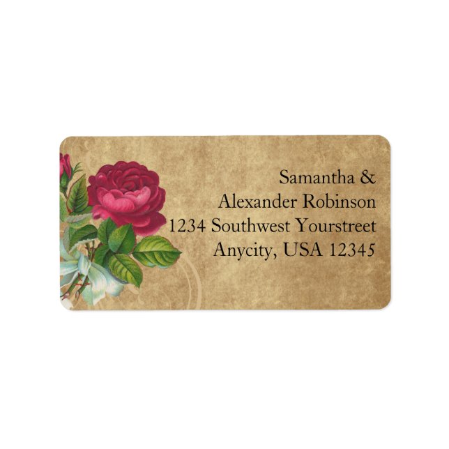 Elegant Vintage Rose, Magenta/Brown Label (Front)
