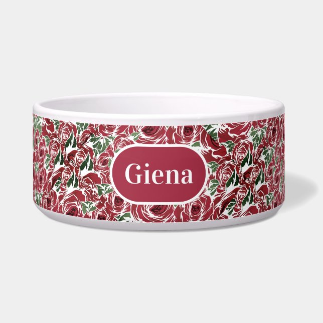 Elegant Vintage Rose Pattern - Red & Green Floral  (Front)