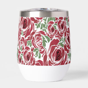 Elegant Vintage Rose Pattern - Red & Green Floral 