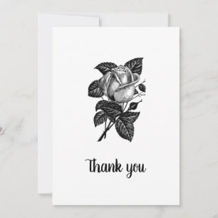 Elegant Vintage Rose Typography Custom "Thank you" Holiday Card
