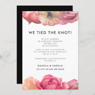 Elegant vintage rose wedding announcement
