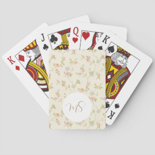 Elegant Vintage Roses Customized Playing Cards