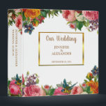 Elegant Vintage roses flowers custom wedding photo Binder<br><div class="desc">Elegant vintage roses,  flowers,  custom Wedding album.
You can add your own text at the front and spine.
Wedding album for your most beautiful memories,  photos,  cards of your wedding day.</div>