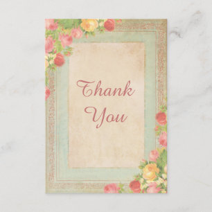 Elegant Vintage Roses Thank You Card