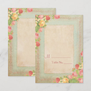 Elegant Vintage Roses Wedding Table Number