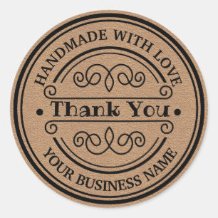 Elegant Vintage Round Frame Thank you  Classic Round Sticker