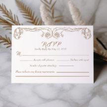 Elegant Vintage RSVP Card – Green Rose Filigree