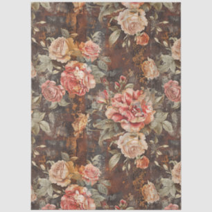 Elegant Vintage Rustic Country  Florals Decoupage  Tissue Paper