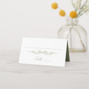 Elegant Vintage Sage Green French Floral Wedding Place Card