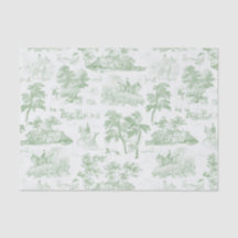Elegant Vintage Sage Green Horse Hunting Toile