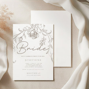 Elegant Vintage Sepia Bridal Shower Invitation