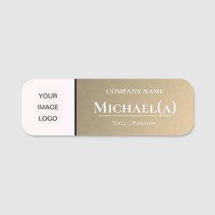 Elegant Vintage Sepia Tone Gradient: Business LOGO Name Tag