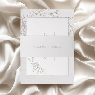 Elegant Vintage Sepia Wedding Invitation Belly Band