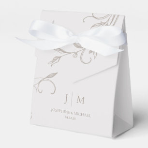 Elegant Vintage Sepia Wedding Mongram Favor Box