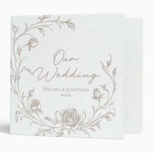 Elegant Vintage Sepia Wedding Planner Binder