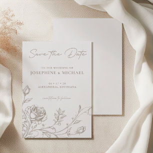 Elegant Vintage Sepia Wedding Save the Date Card