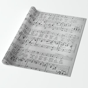 Elegant Vintage Sheet Music Notes Love Song Wrapping Paper