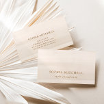 Elegant Vintage | Simple Minimal Neutral Business Card<br><div class="desc">These minimalist business cards feature elegant,  vintage look brown text typography and a simple classic layout on a boho neutral beige watercolor look background for a professional look.</div>