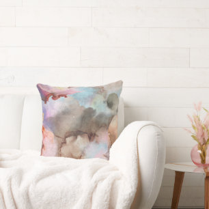 Elegant Vintage Soft Colourful Watercolor Throw Pillow