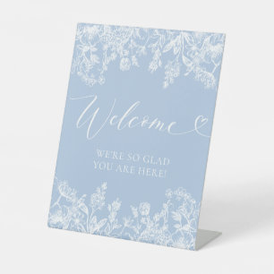 Elegant Vintage Something Blue Welcome Sign