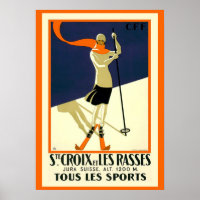 Elegant Vintage (Ste) St. Croix Skiing Poster copy
