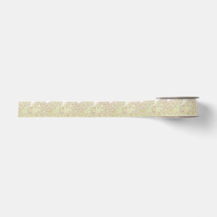Elegant Vintage Style, Beige Floral Ribbon Grosgrain Ribbon