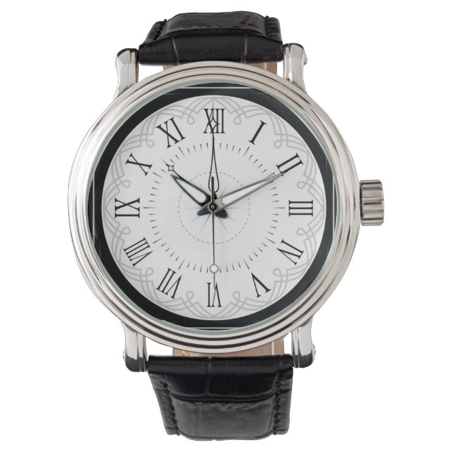 Elegant Vintage Style Roman Numeral Watch (Front)