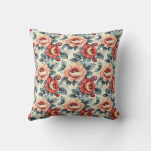 Elegant Vintage Stylish Romantic Floral Chic Throw Pillow