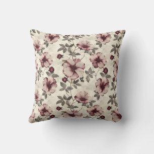 Elegant Vintage Stylish Romantic Floral Chic Throw Pillow