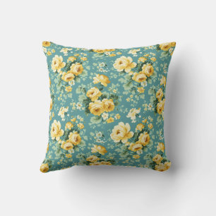 Elegant Vintage Stylish Romantic Floral Chic Throw Pillow