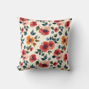 Elegant Vintage Stylish Romantic Floral Chic Throw Pillow