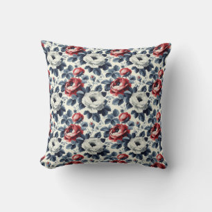 Elegant Vintage Stylish Romantic Floral Chic Throw Pillow