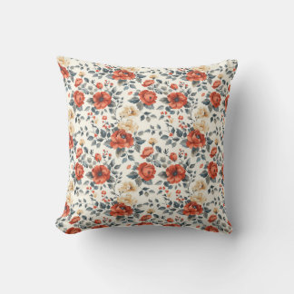 Elegant Vintage Stylish Romantic Floral Chic Throw Pillow