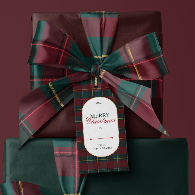 Elegant vintage Tartan Plaid Christmas gift tag (Creator Uploaded)