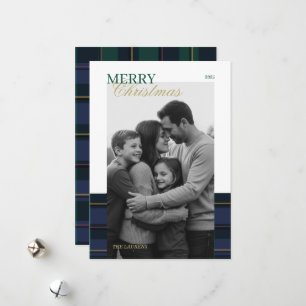 Elegant vintage Tartan Plaid Holiday Card