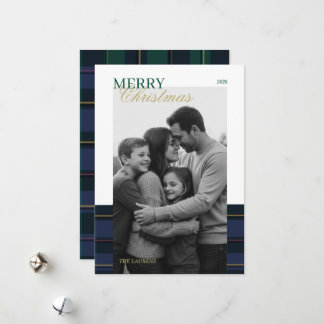 Elegant vintage Tartan Plaid Holiday Card