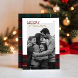 Elegant vintage Tartan Plaid Holiday Card