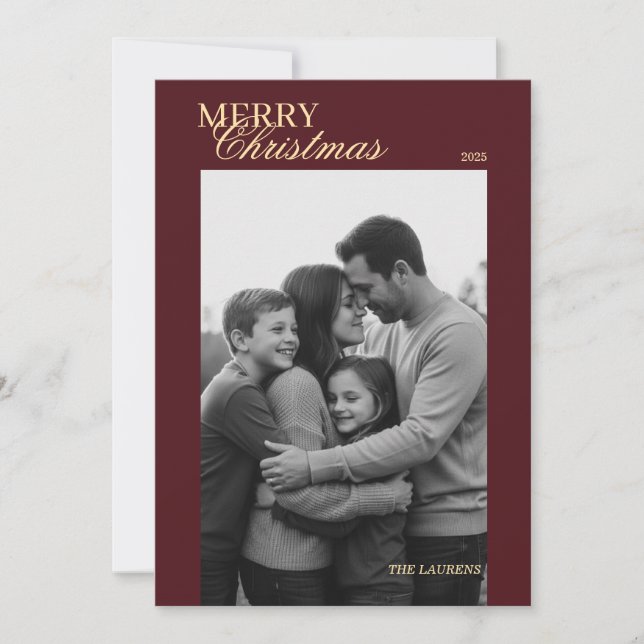 Elegant vintage Tartan Plaid Holiday Card (Front)