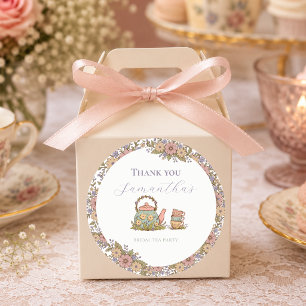 Elegant Vintage Tea Party Bridal Shower  Classic Round Sticker