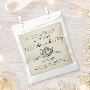 Elegant Vintage Tea Party Bridal Shower Favour Bag