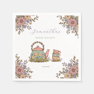 Elegant Vintage Tea Party Bridal Shower Napkin