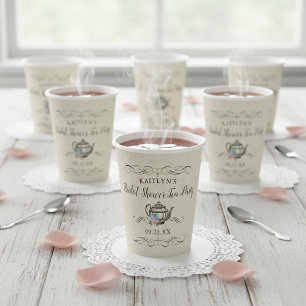 Elegant Vintage Tea Party   Bridal Shower Paper Cups