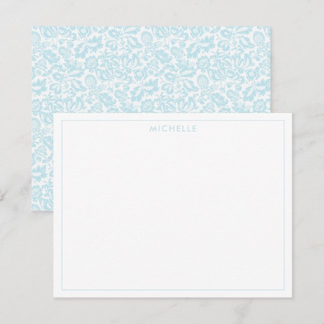 Elegant Vintage Teal Venetian Floral Botanical Card (Front/Back)